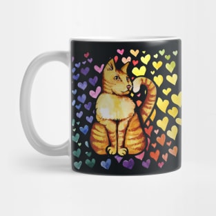 Rainbow Orange Cat Mug